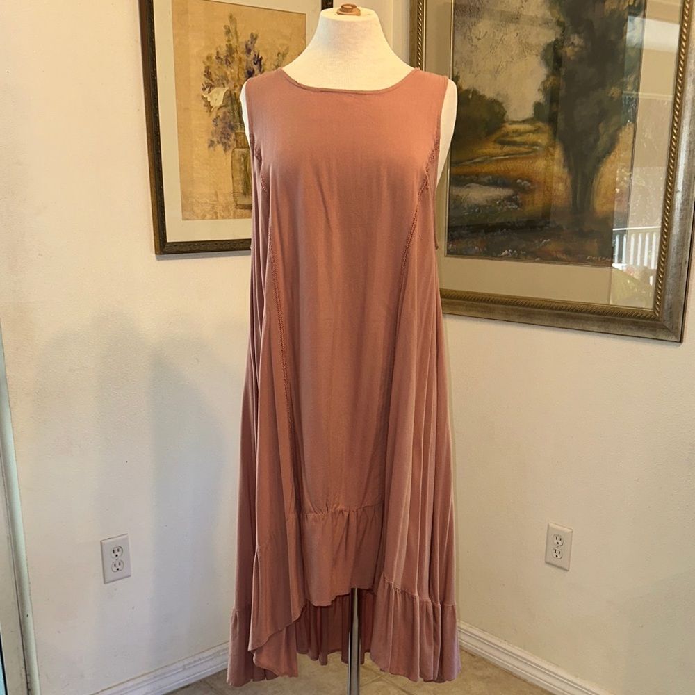 Dual Nature Dusty Mauve Sleeveless Flowy High-Low Dress Size XL